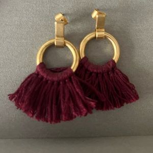 Tassel Gold/Burgundy Earrings